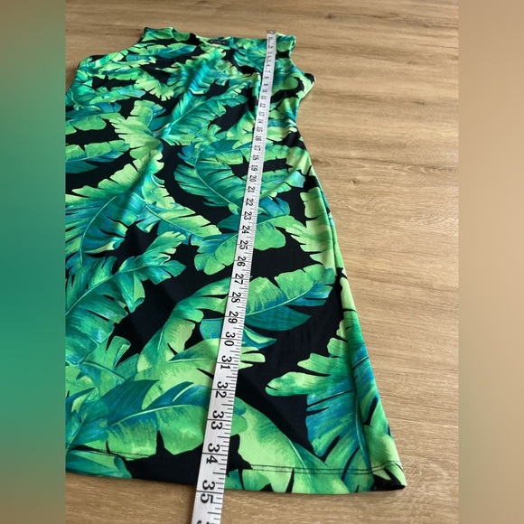 Tommy Hilfiger Tropical Leaf Print Sleeveless Dress Blue Green Size 8 - Picture 4 of 5